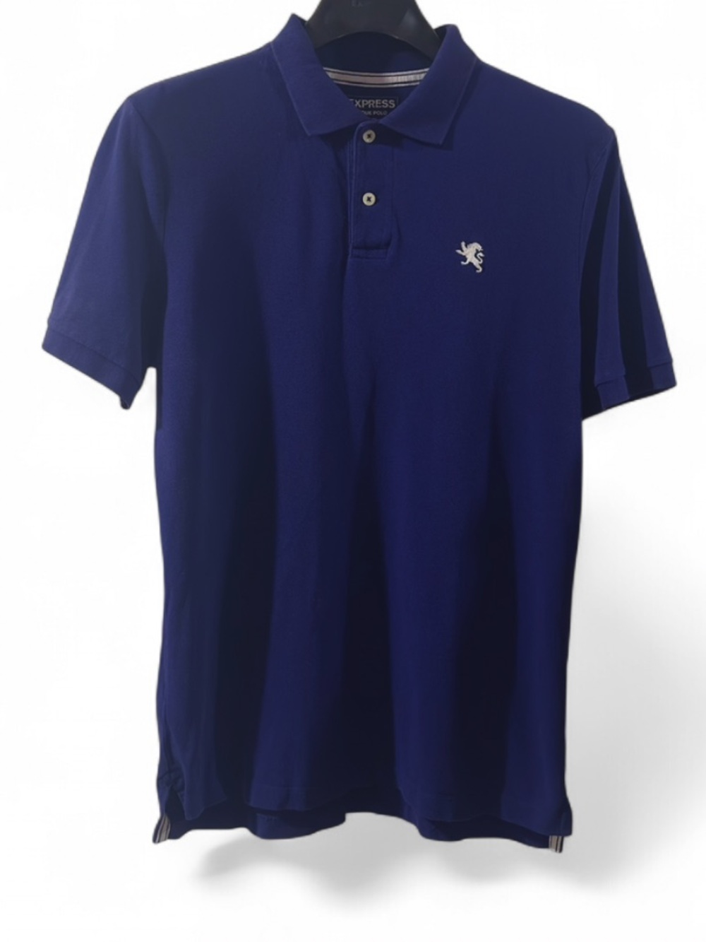 Retro Express Purple Polo Shirt with White Logo Size Men’s Medium